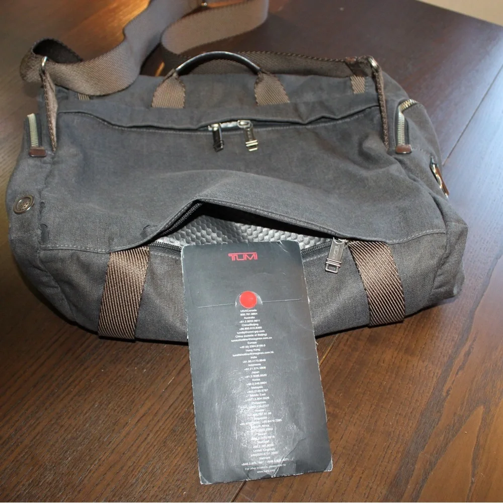 Tumi Gray and Brown Men's Messenger Bag